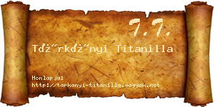 Tárkányi Titanilla névjegykártya